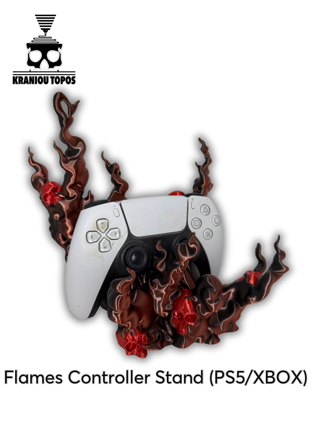 Skulls in flames PS5/XBox controller stand